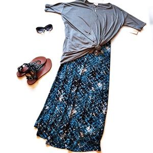 LuLaRoe XS Irma & XXS Maxi Outfit blue grey